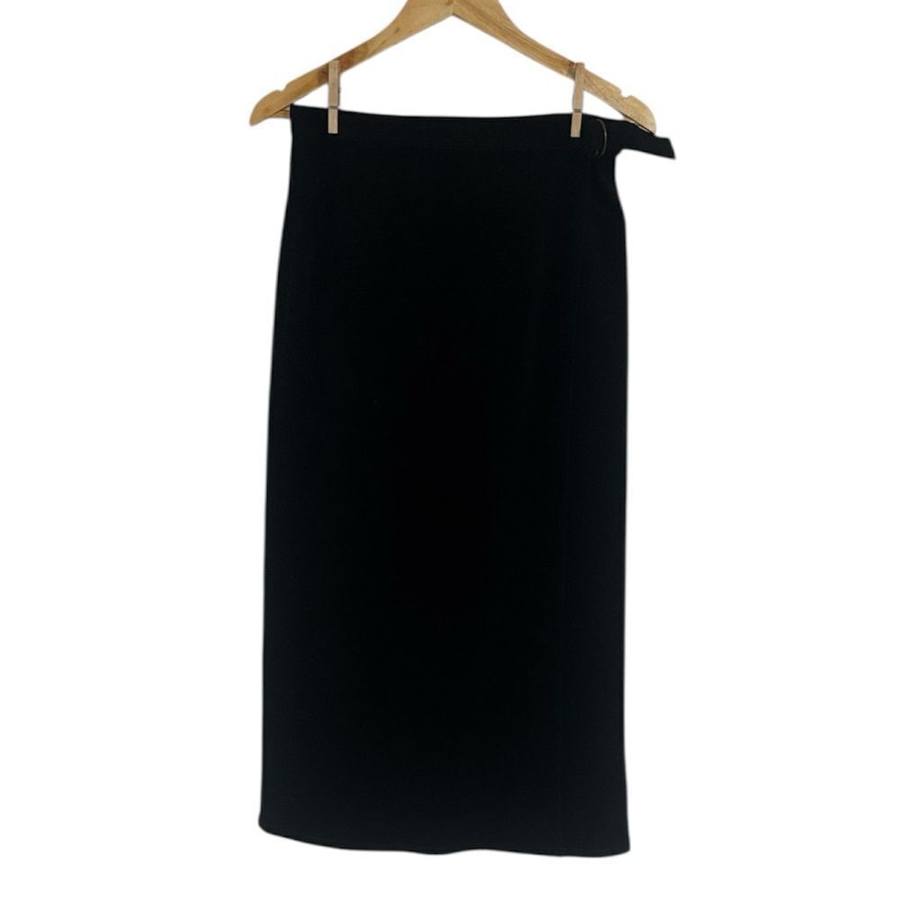 Talbots Black Suede Wrap Skirt, Vintage, 8